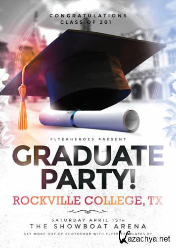 Graduate Party psd flyer template
