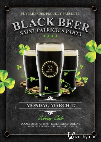 Black Beer psd flyer template