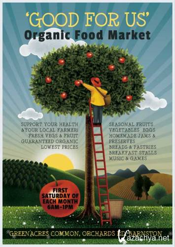 Organic Food Market psd flyer template