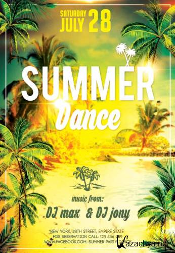 Summer Dance psd flyer template