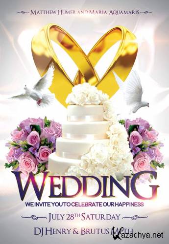 Wedding 2 psd flyer template