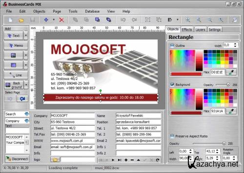 Mojosoft BusinessCard MX-4.03