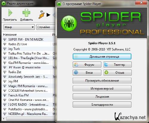 Spider Player PRO 2.5.1 [RUS] 2011 + Skins