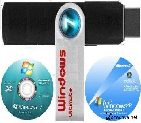 Multiboot DVD with Windows XP SP3, Windows 7 Ultimate & Enterprise Sp1 (2011/Rus/3.95 GB)