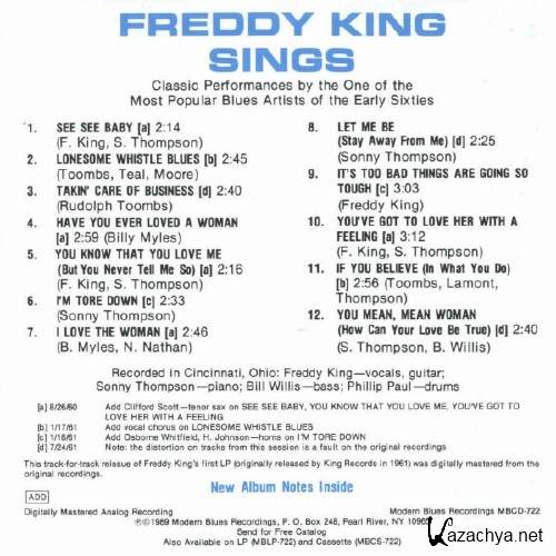 Freddy King - Freddy King Sings (1989)