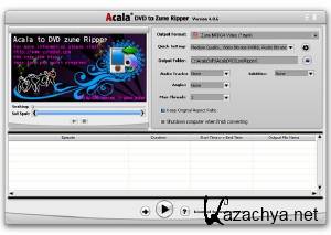 Acala DVD Zune Ripper 4.0.6 + Keygen