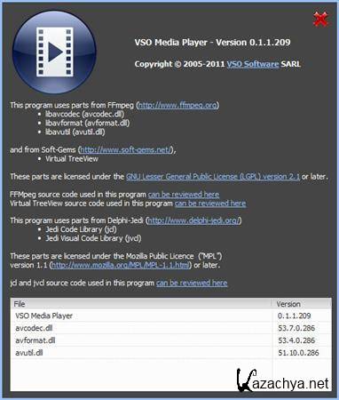 VSO Media Player 0.1.1.209 + Rus