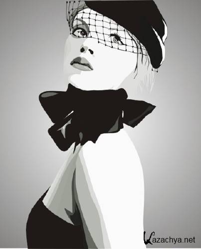 Девушки в векторе (монохром) 3 Девушки в векторе (монохром) 3