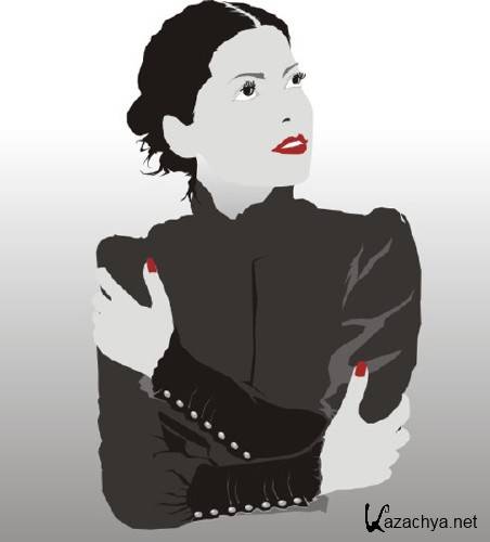 Девушки в векторе (монохром) 3 Девушки в векторе (монохром) 3