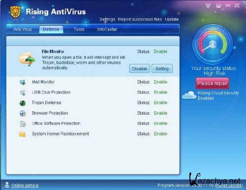 Rising Antivirus 2011 Free 23.00.42.11