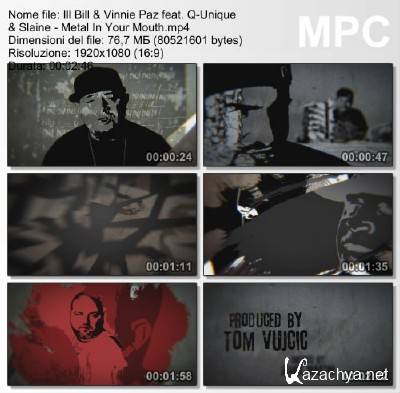 Ill Bill & Vinnie Paz feat. Q-Unique & Slaine - Metal In Your Mouth , HDRip ,(2011)
