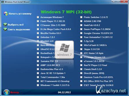 Microsoft Windows 7  SP1 x86/x64 WPI - DVD 04.12.2011