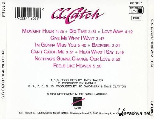 C.C.Catch - Hear What I Say (1989)