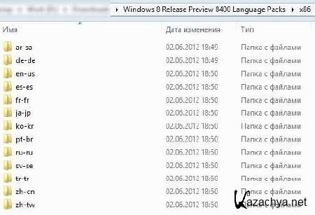 Windows 8 Release Preview Language Pack/   x86/x64/MUI (Multi/RUS)