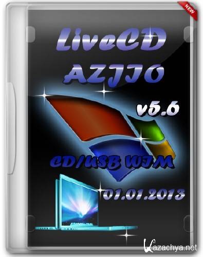 LiveCD AZJIO v5.6  01.01.2013 CD/USB WIM (RUS) (2012)