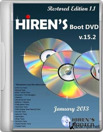 Hiren's Boot DVD v 15.2 Restored Edition 1.1 (January 2013)