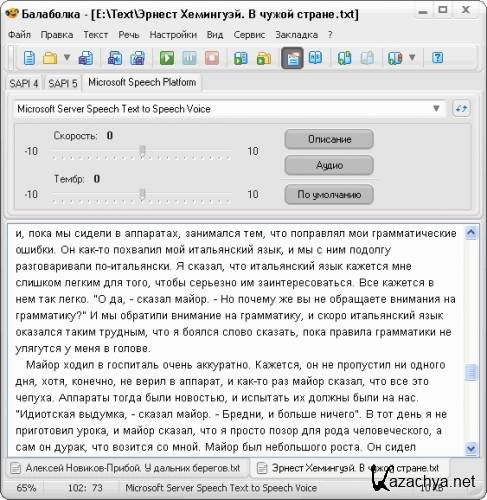 Balabolka 2.6.0.540 + Portable ML/RUS