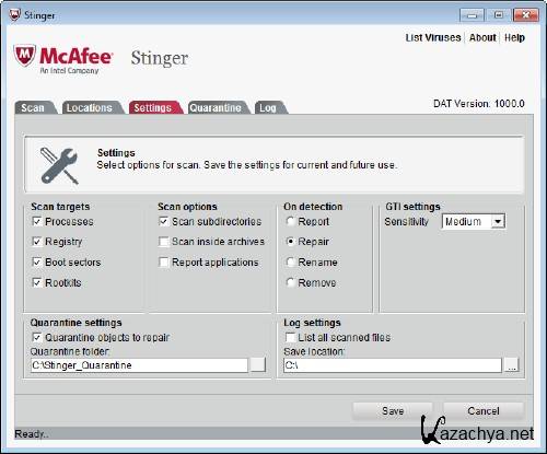 McAfee AVERT Stinger 11.0.0.465 + x64