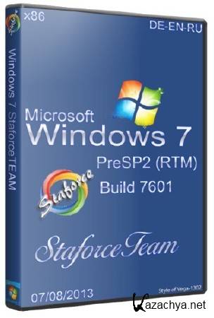 Windows 7 Build 7601 x86 PreSP2 (RTM) DE-EN-RU (07.08.2013) StaforceTEAM