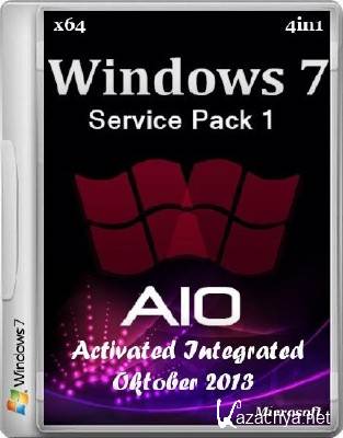 Windows 7 SP1 4in1 AIO Activated Integrated Oktober 2013 (x64/ENG/RUS)