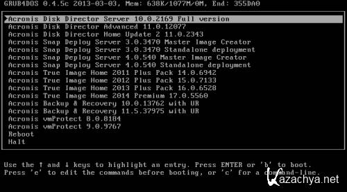 Acronis BootDVD 2013 Grub4Dos Edition v.13 13 in 1