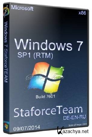 Windows 7 Build 7601 SP1 RTM StaforceTEAM 09.07.2014 (x86/DE/EN/RU)