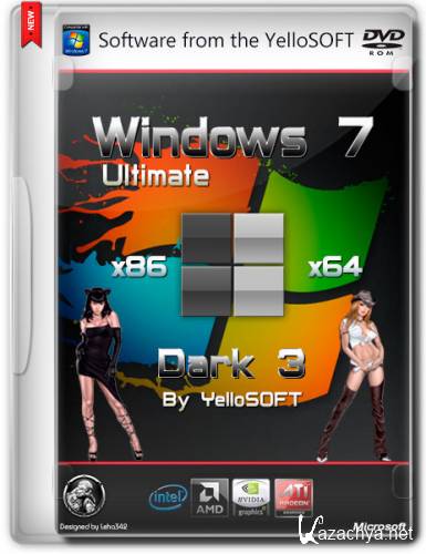 Windows 7 Ultimate SP1 x86/x64 Dark 3.0 by YelloSOFT (2014/RUS)