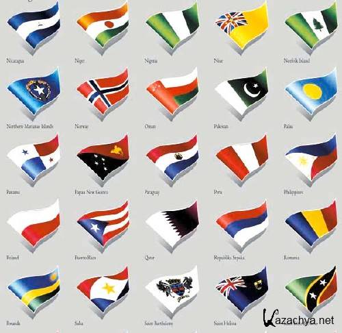 Векторные Клипарты Флагов Разных Стран Векторные Клипарты Флагов Разных Стран