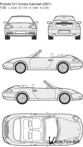 Чертеж porsche carrera gt