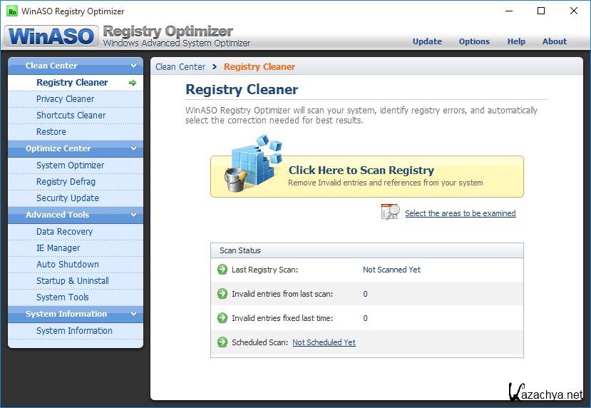 Оптимизатор 5. WINASO Registry Optimizer 5.7.0. WINASO 5,5 KLYC.