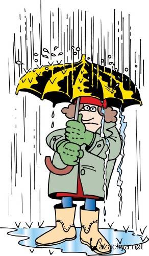 Дождь, люди под дождем (векторные отрисовки) Дождь, люди под дождем (векторные отрисовки)