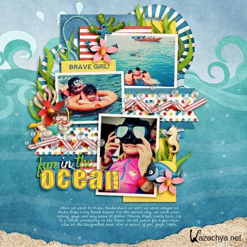 Детский скрап-набор - Дети на пляже: Подводное царство Детский скрап-набор - Дети на пляже: Подводное царство