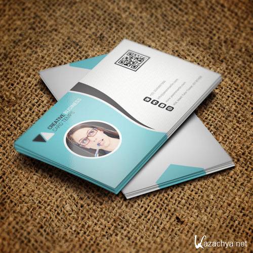 White-blue - business card