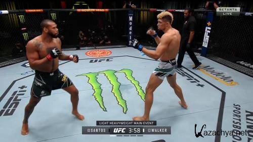 Смешанные единоборства: Тиаго Сантос - Джонни Уокер / Оснавной кард / UFC Fight Night 193: Santos vs. Walker / Main Card (2021) HDTV 1080i